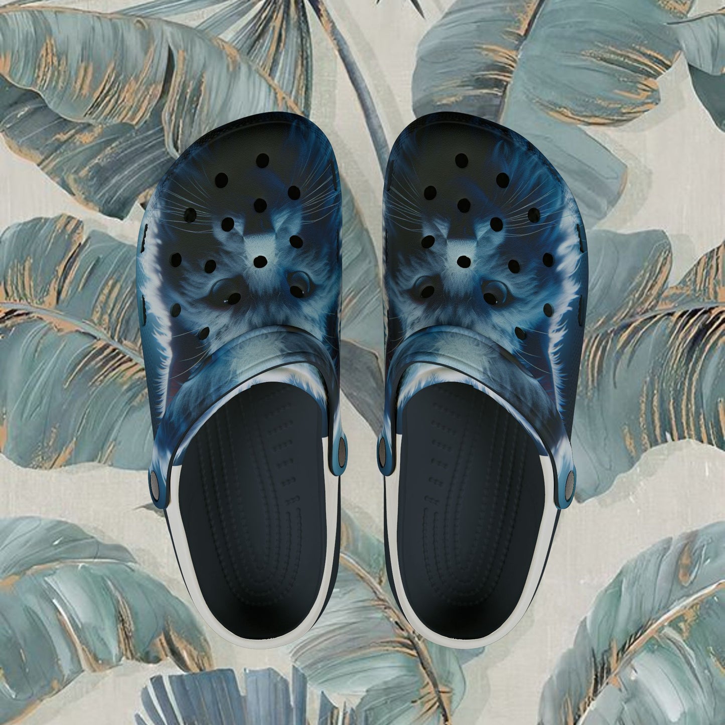 Kitty Print (Blue), EVA Foam Rubber Shoes (AOP)