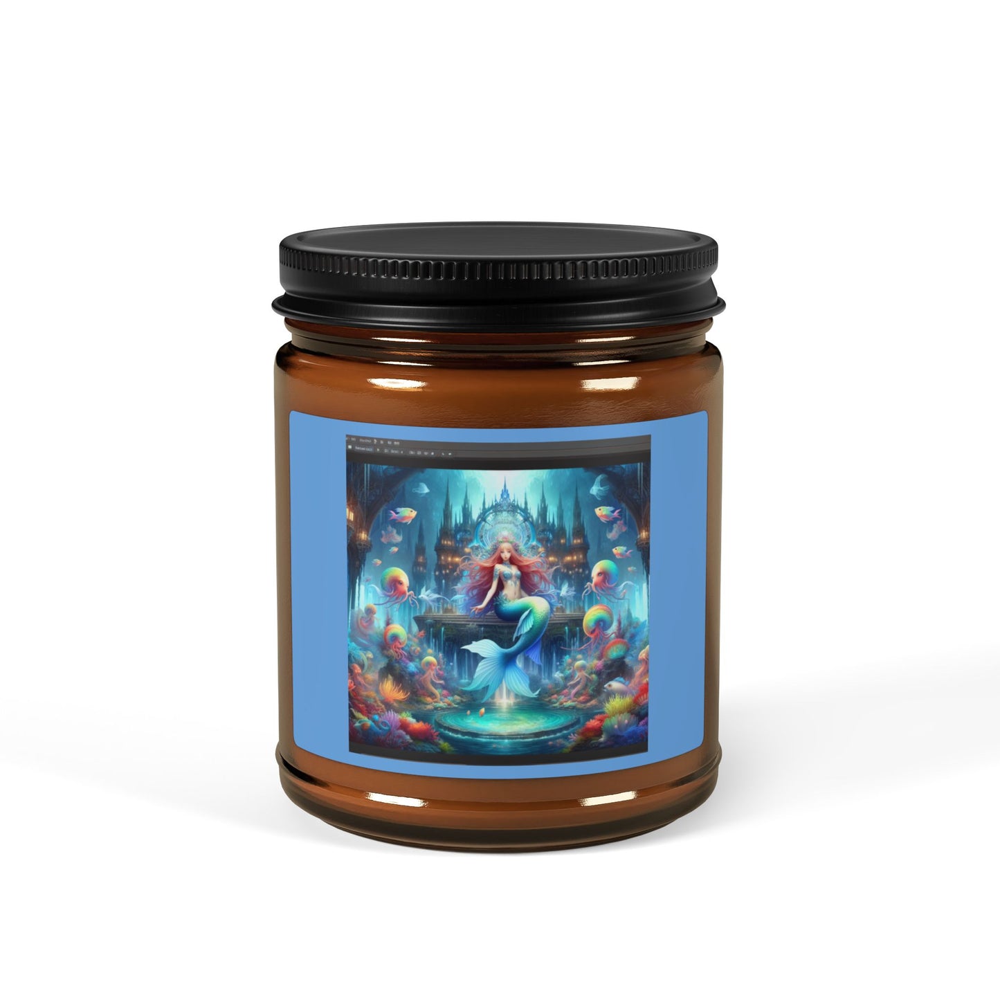 Atlantic Whisper, Scented Soy Candle (Multi-Size, Amber Jar)