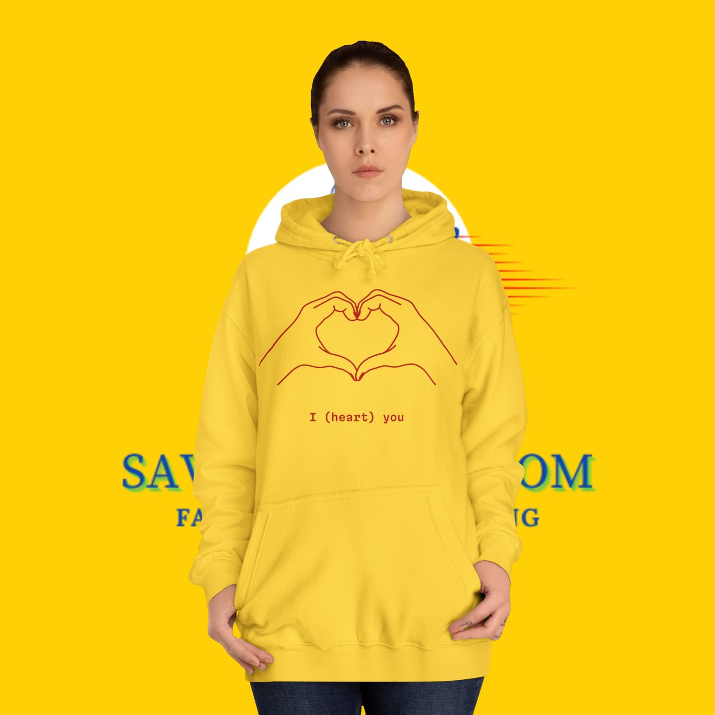 Unisex Heart College Hoodie