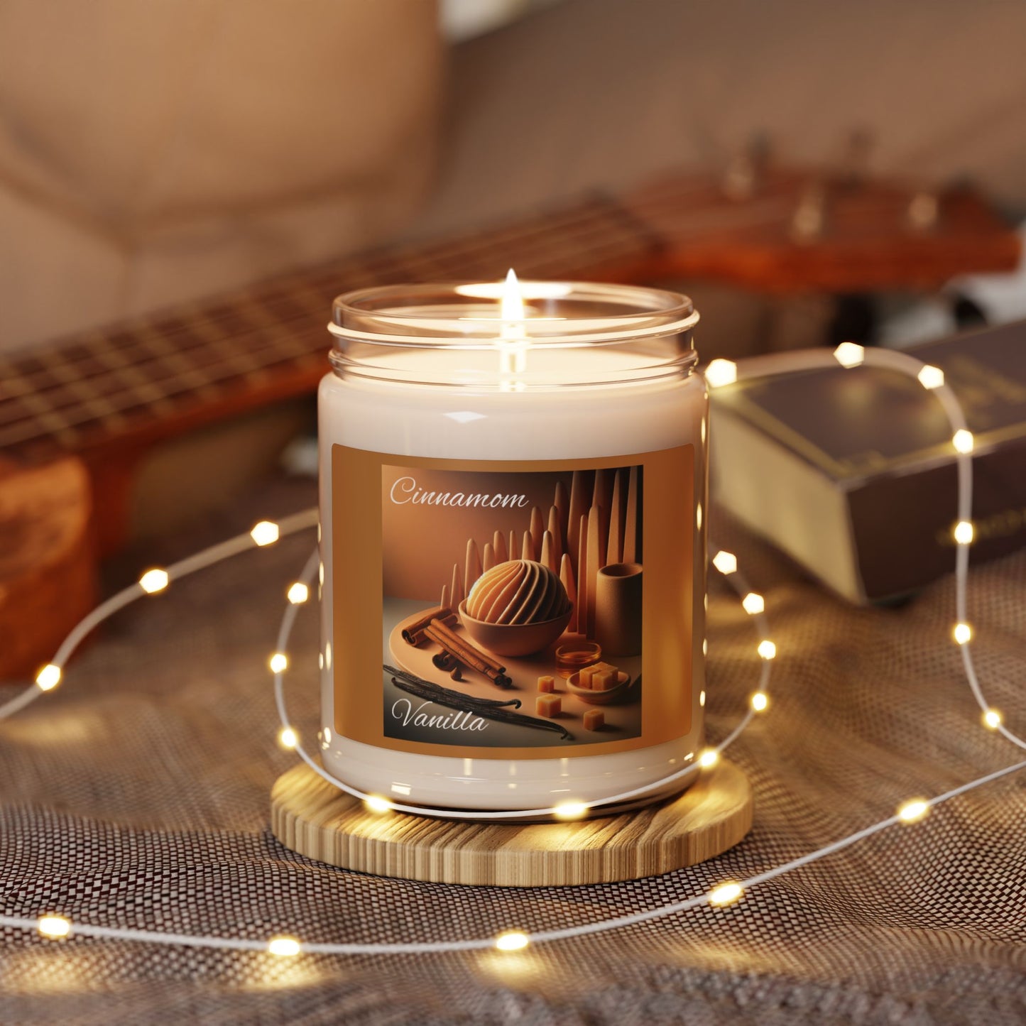Cinnamon & Vanilla Scented Soy Candle, 9oz