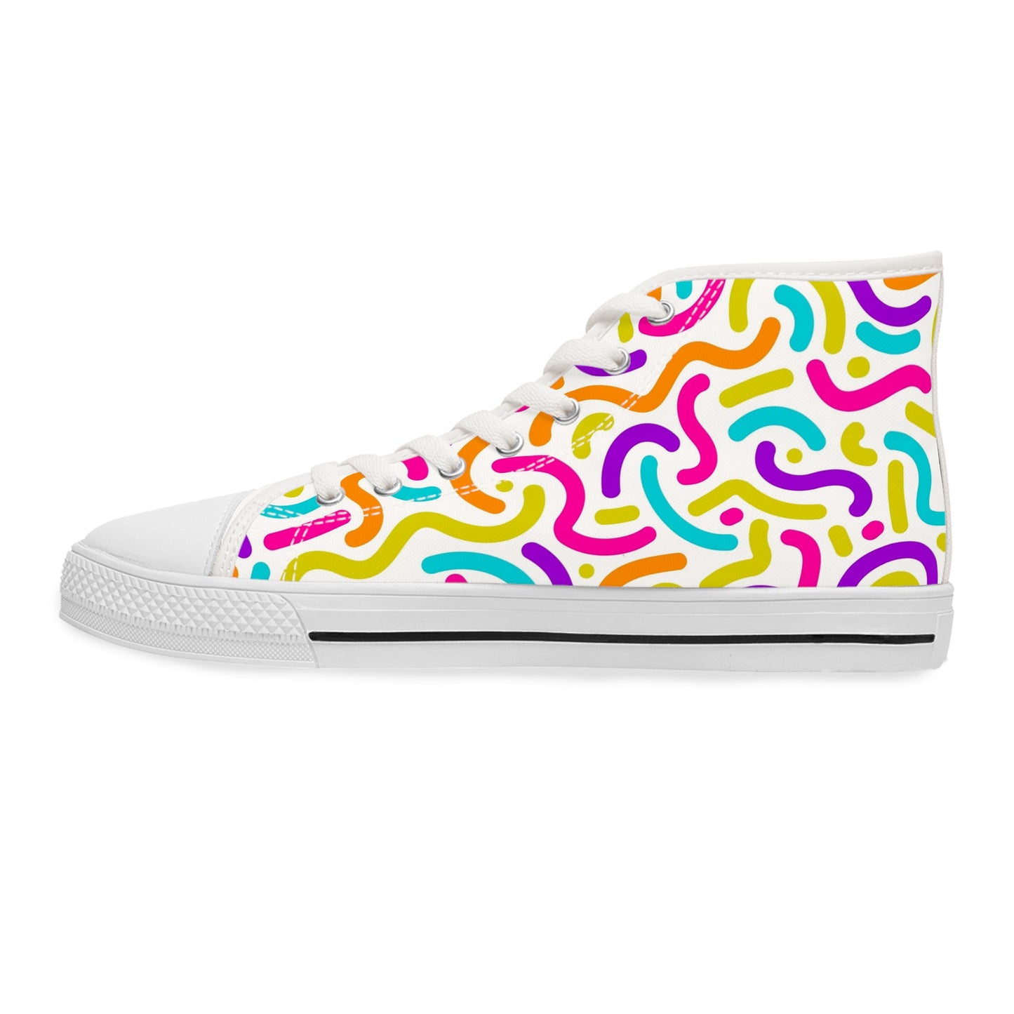 Colorful Noddle's Design, Women's High Top Sneakers