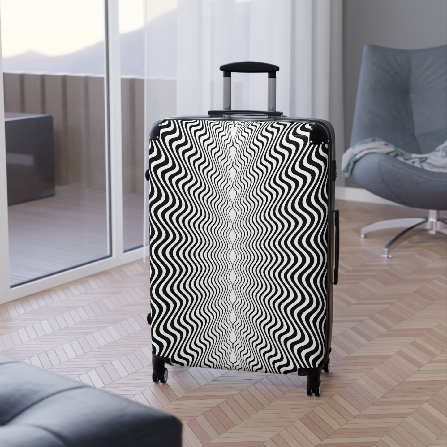 Suitcases, Sm, Med, Lrg, Waive 3D lines