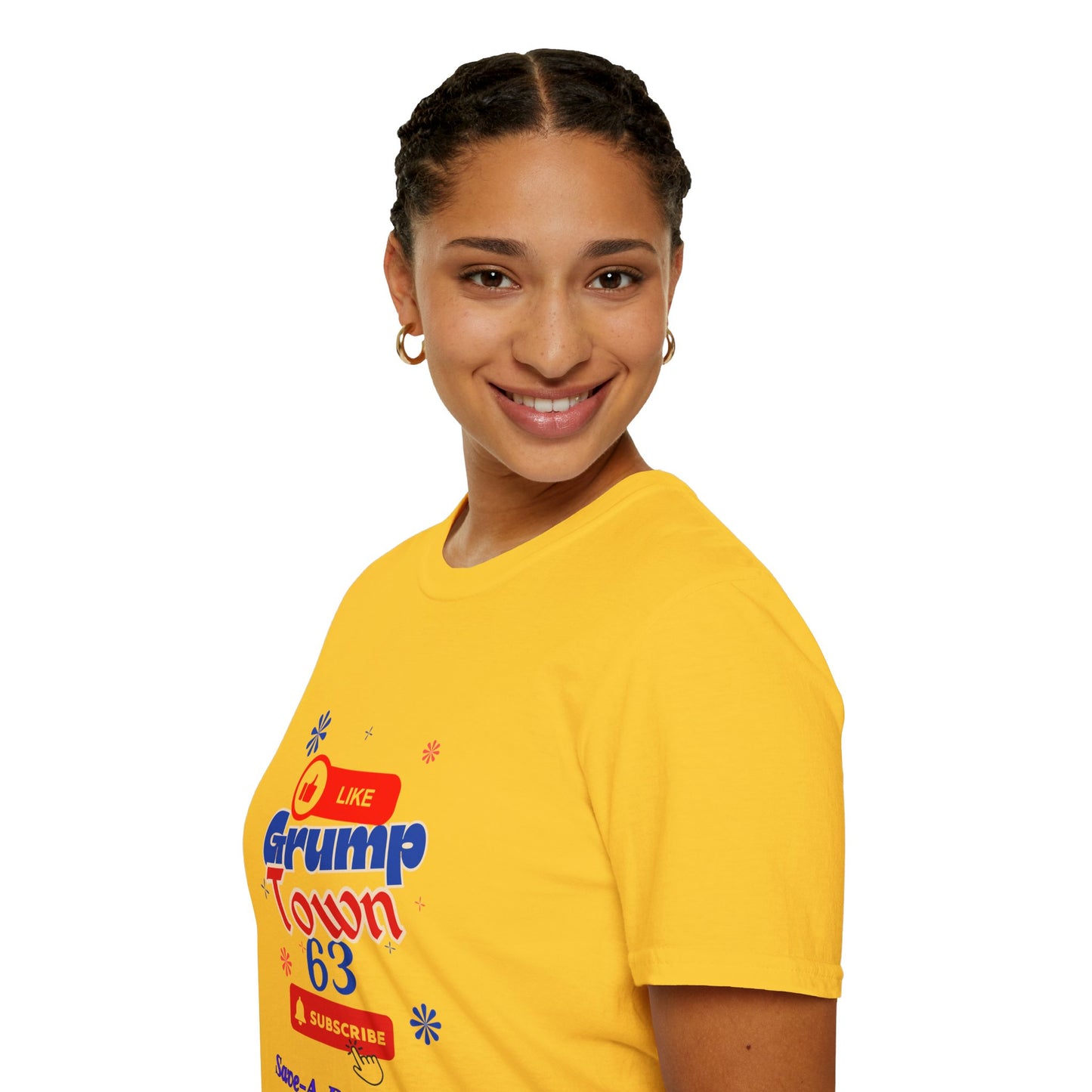 Funny Grump Town Unisex Softstyle T-Shirt - Perfect for Grumpy Friends & Gift Ideas
