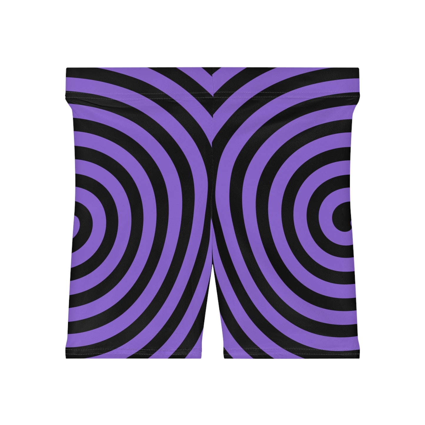 Purple Spiral/Black Base, Women's Biker Shorts (AOP)