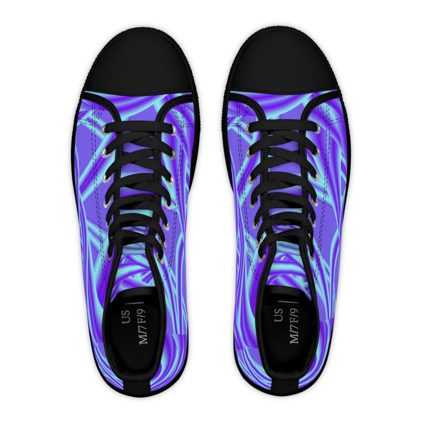 Tube lighting (Blue) print Design, Women's High Top Sneakers