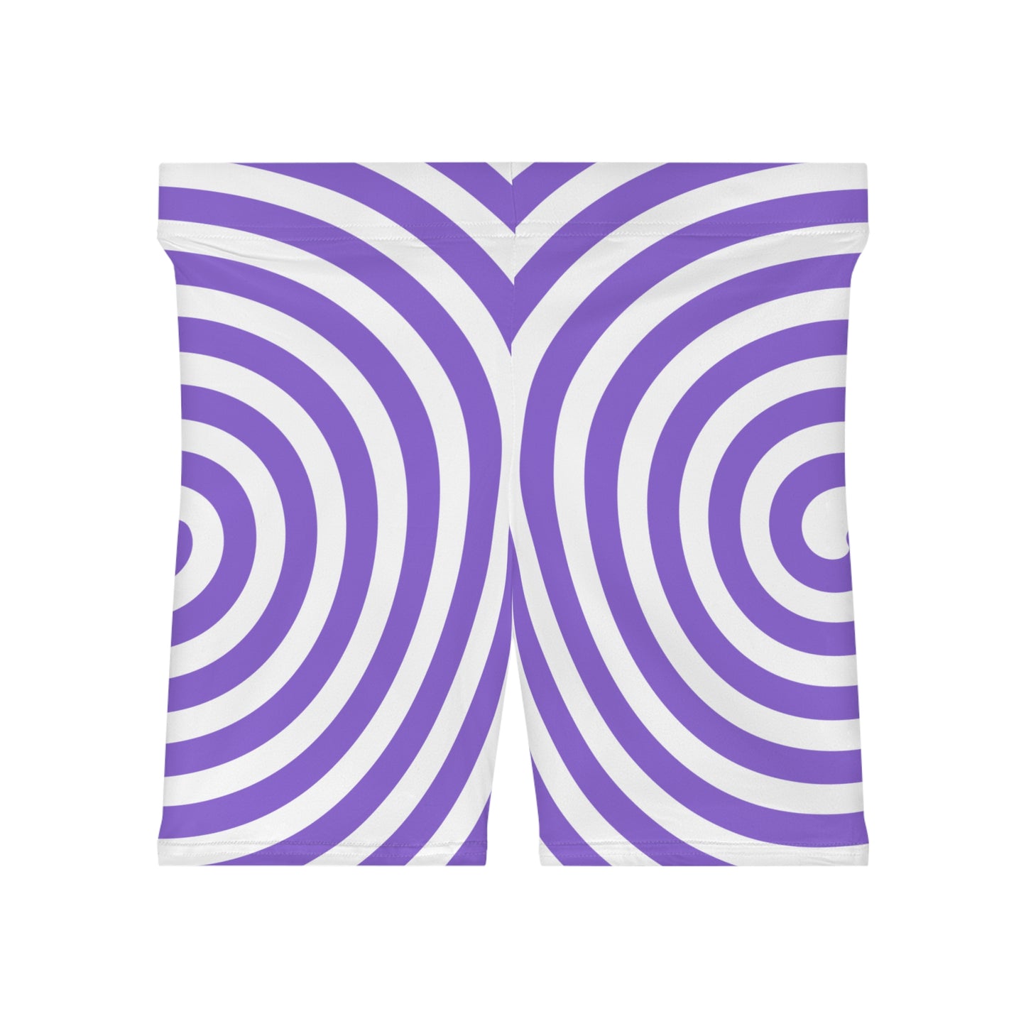 Purple Spiral/White Base, Women's Biker Shorts (AOP)