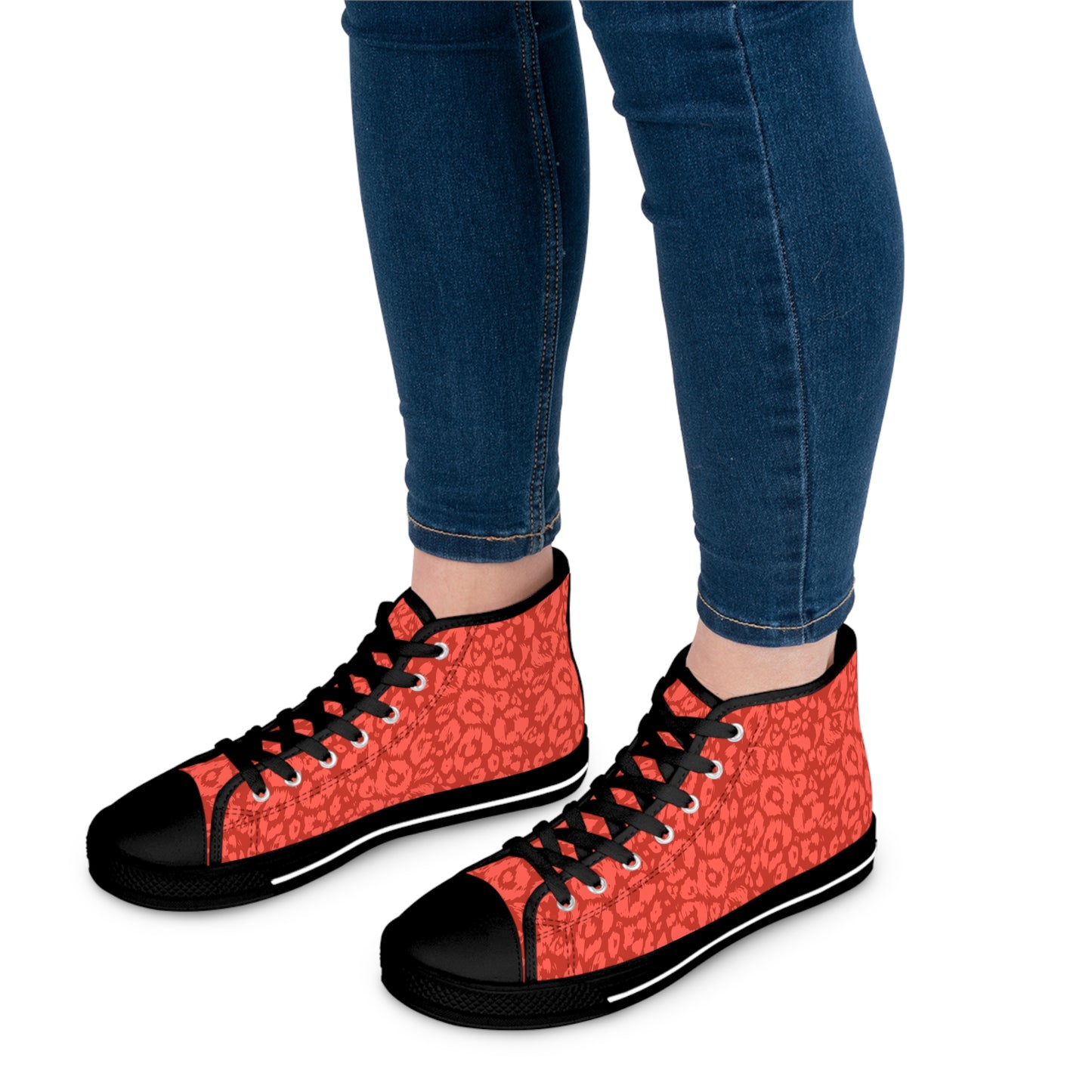 Colored Leopard print Design, Women's High Top Sneakers