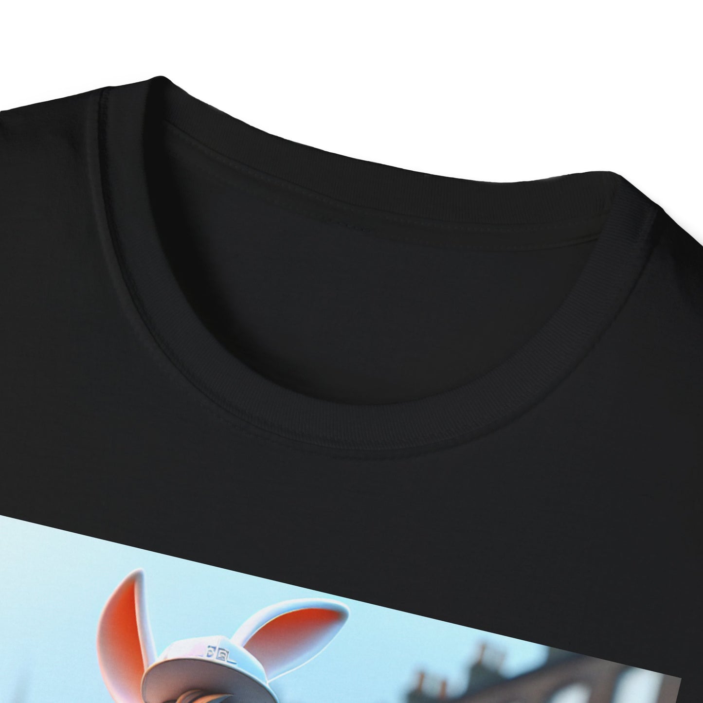 Cute Cartoon Rabbit Unisex Softstyle T-Shirt for Casual Wear