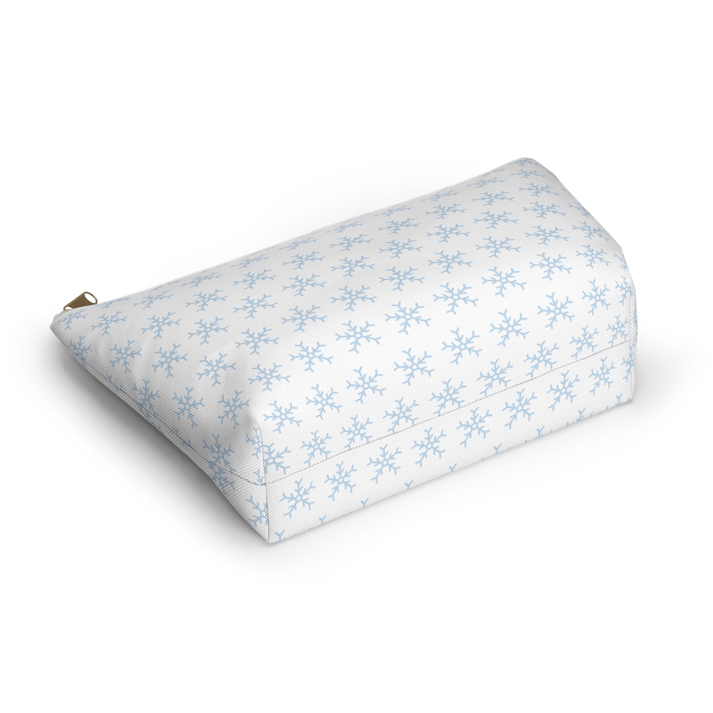 Make-up Accessory Pouch w T-bottom, Snowflakes Pattern. S/L