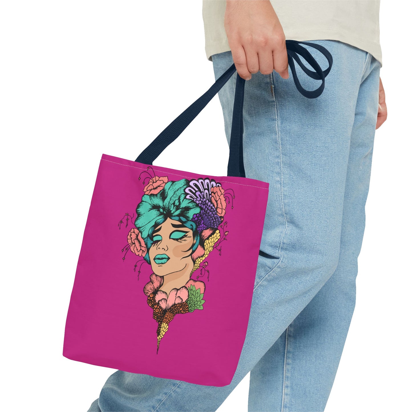 Fruitful Face, (Hot Pink)Tote Bag (AOP)