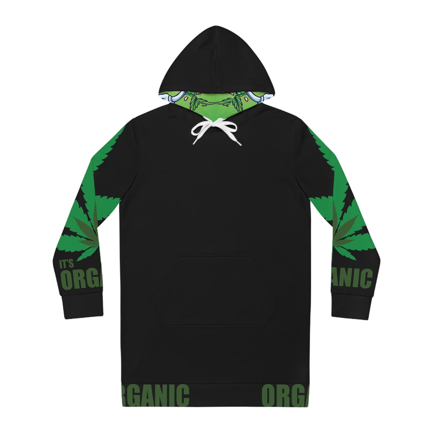 Organic Leaf with headlining, Women's Hoodie Dress (AOP)