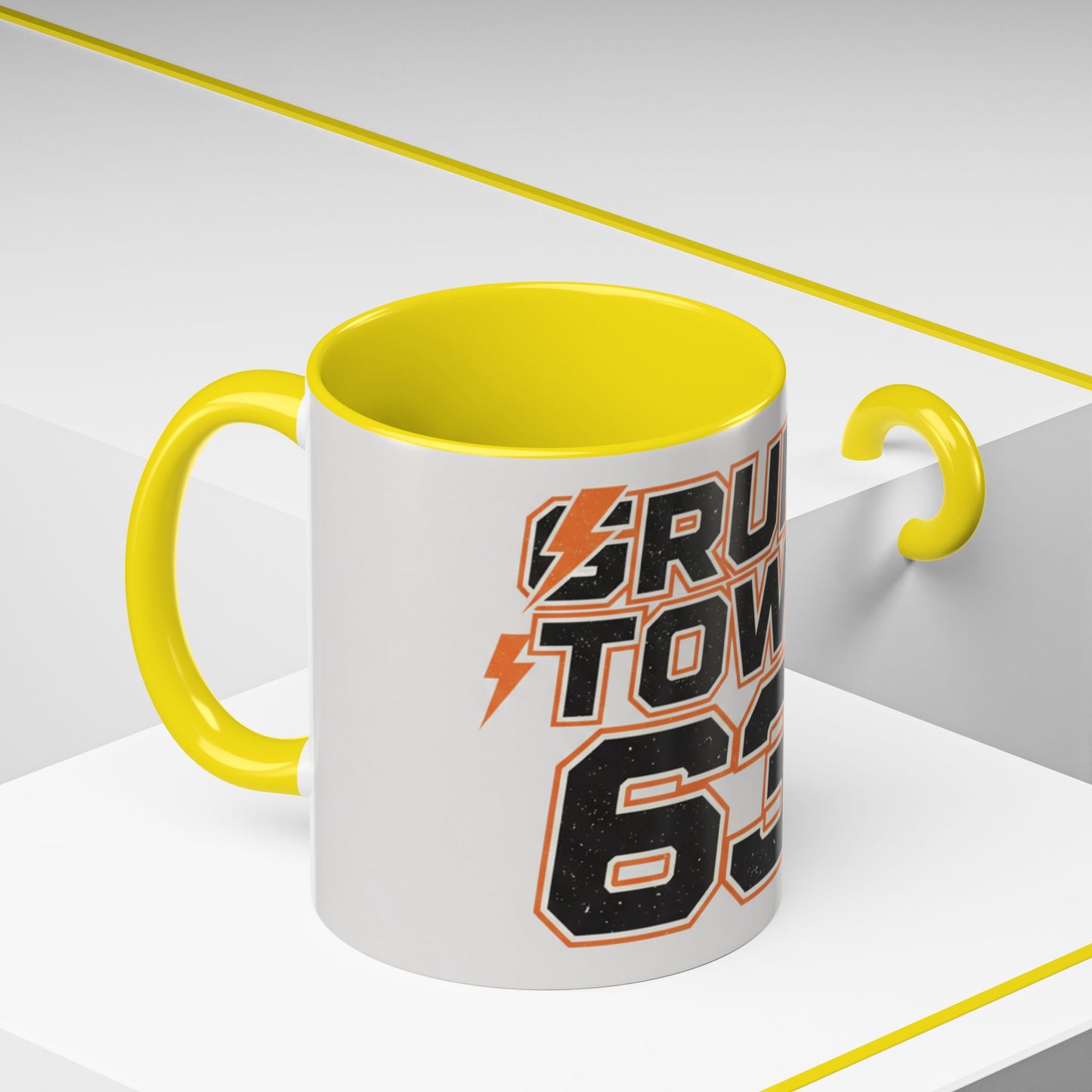 Accent Coffee Mug — 'Crump Town 63' Retro Racing Logo Coffee Mug (11/15oz)