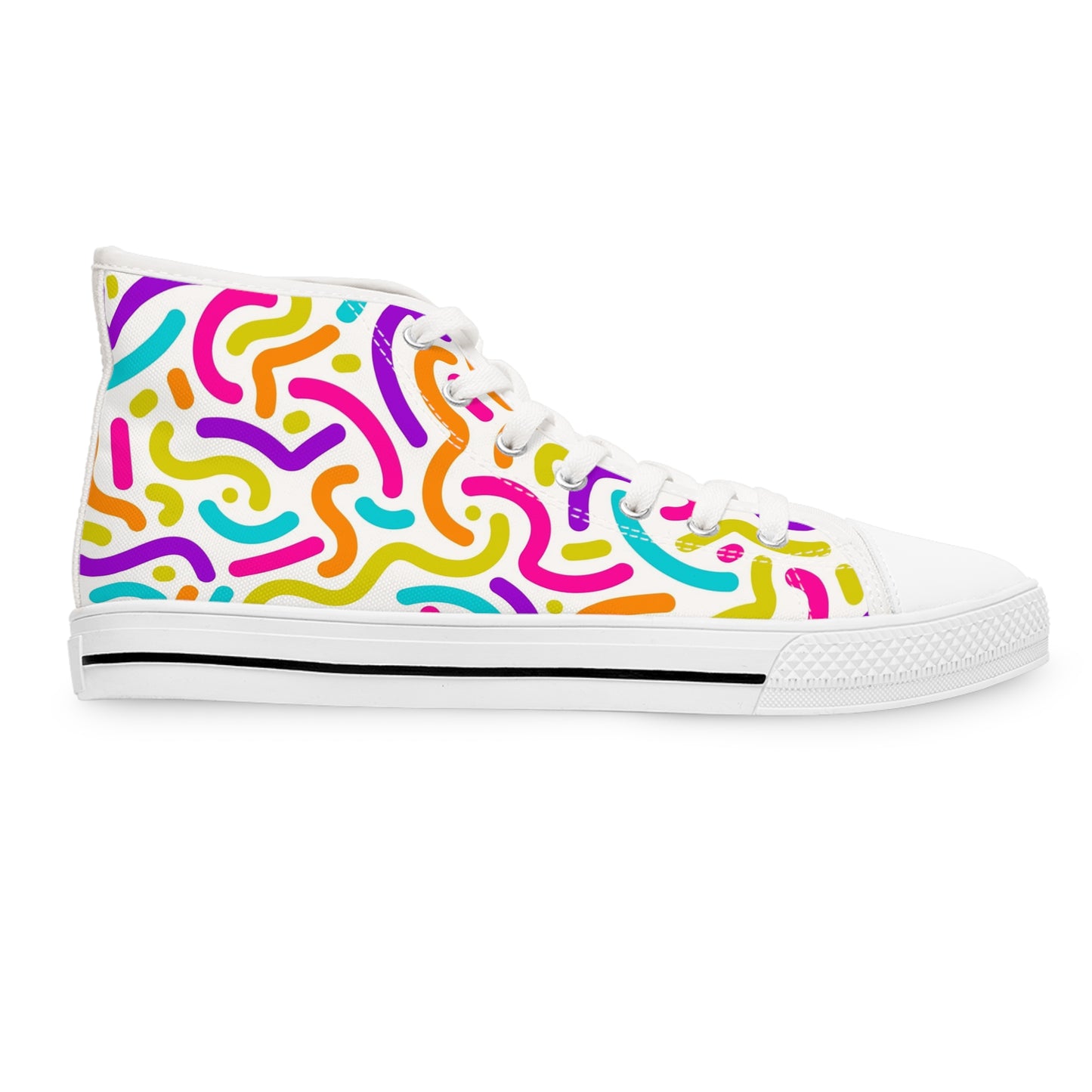 Colorful Noddle's Design, Women's High Top Sneakers