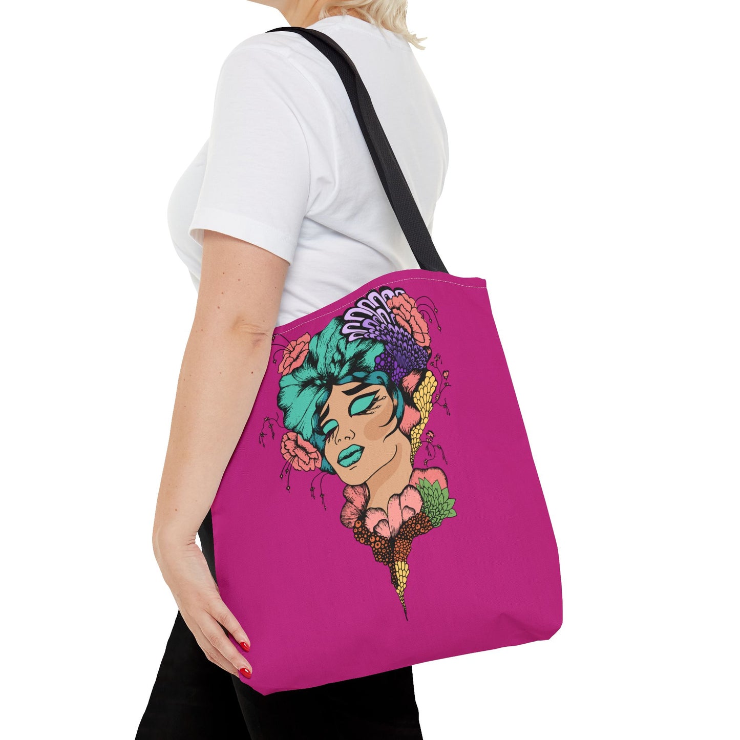 Fruitful Face, (Hot Pink)Tote Bag (AOP)