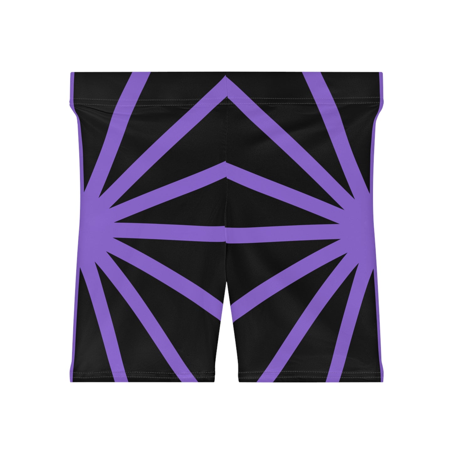 Purple Sunrays/Black base, Women's Biker Shorts (AOP)