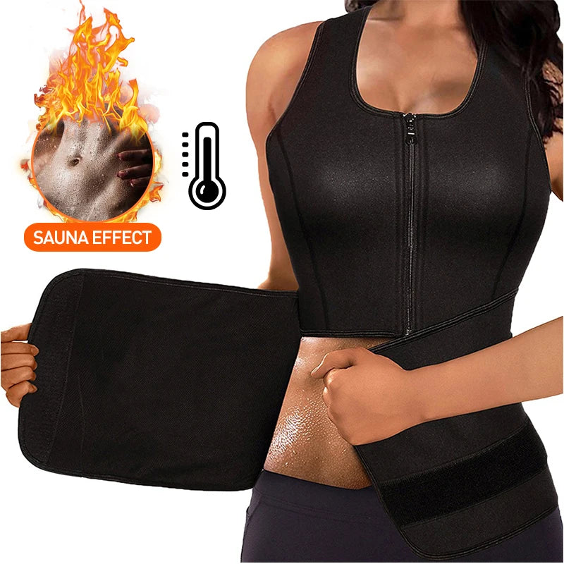Plus Size Waist Trainer Women Gaine Ventre Plat Sweat Vest Sauna Shapewear Body Shaper Weight Loss Neoprene Tummy Slim Gaine
