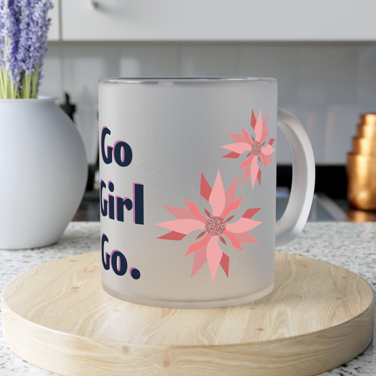 Go Girl Go, Frosted Glass Mug