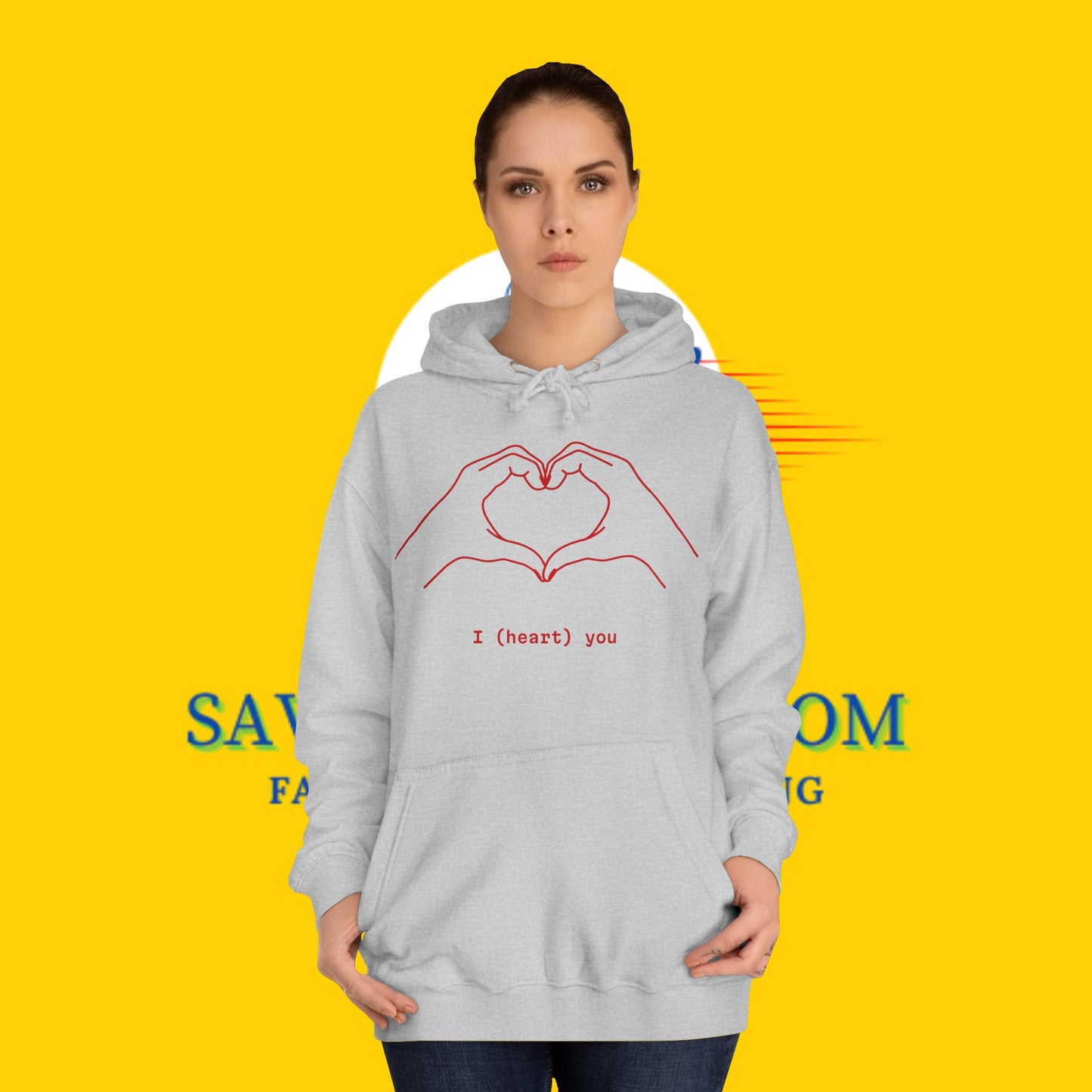 Unisex Heart College Hoodie