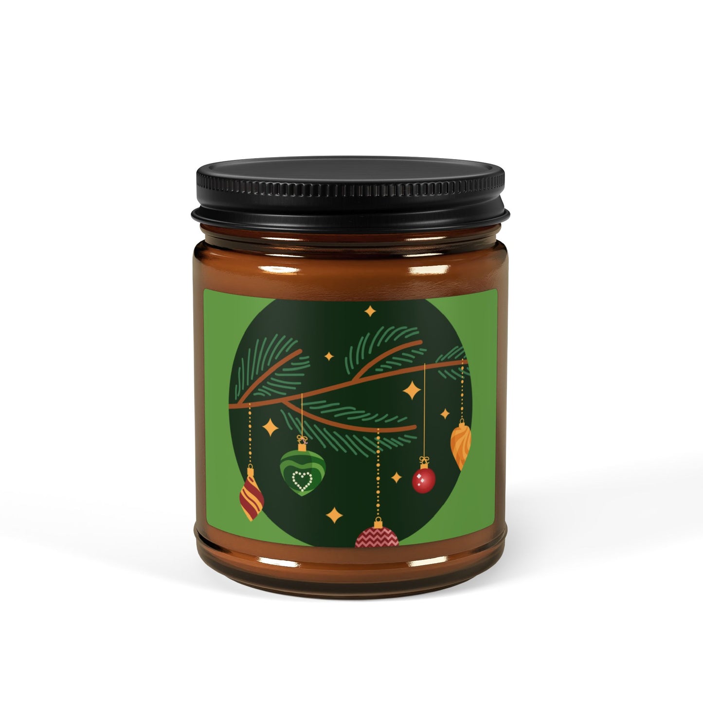 Christmas Warmth, Scented Soy Candle (Multi-Size, Amber Jar)