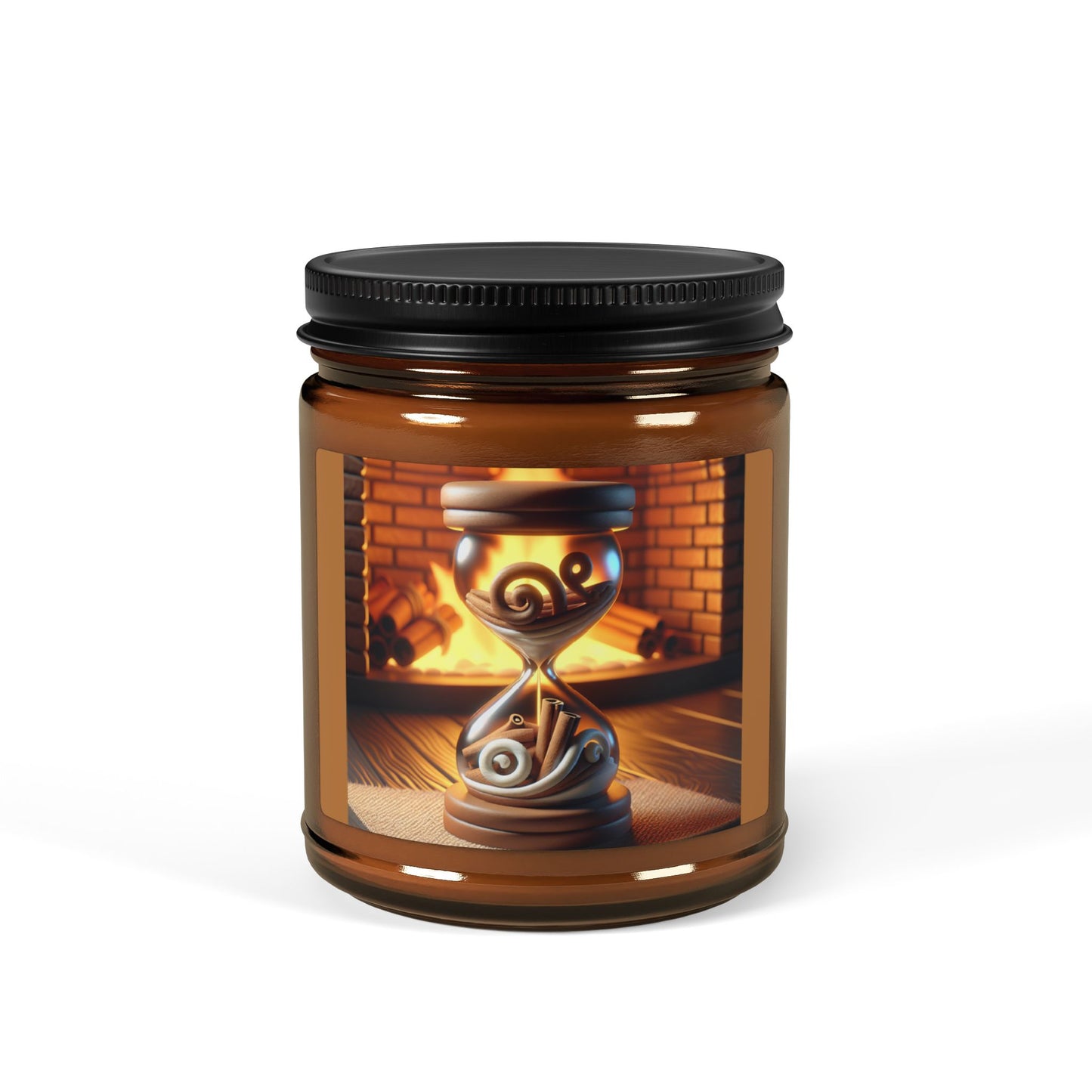 Cinnamon/ Vanilla, Scented Soy Candle (Multi-Size, Amber Jar)