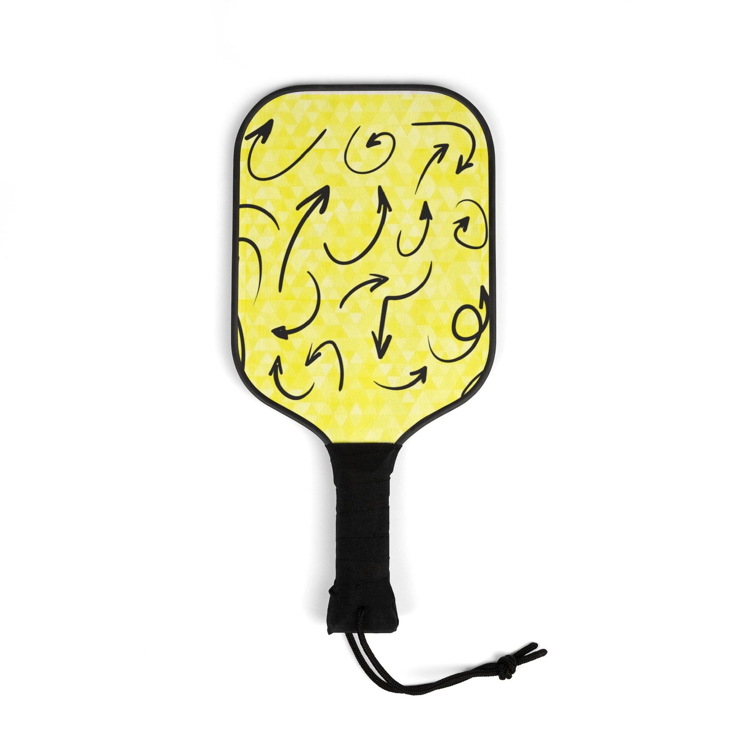 Pickleball Paddle Set – Yellow Swirl Design Kit (2 Paddles + 2 Balls)