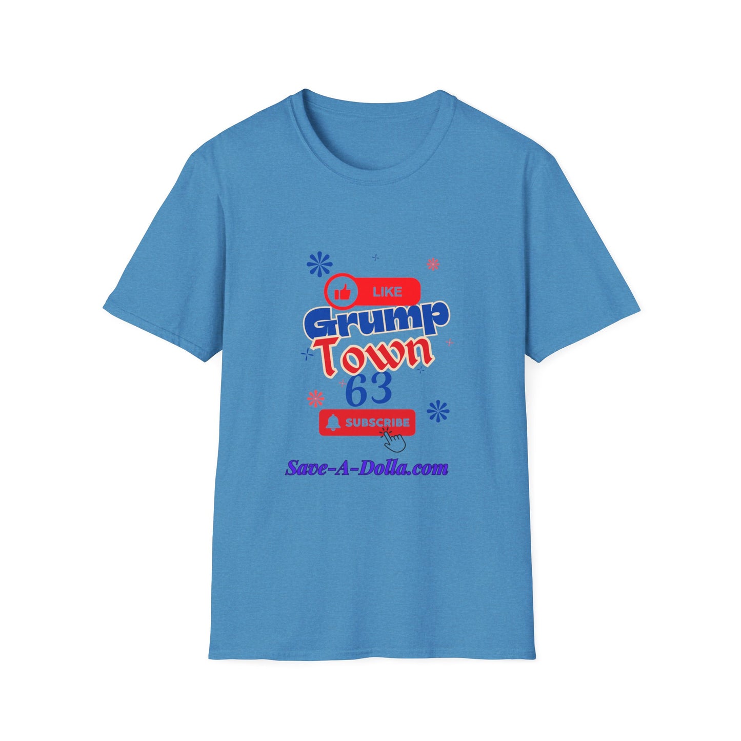 Funny Grump Town Unisex Softstyle T-Shirt - Perfect for Grumpy Friends & Gift Ideas