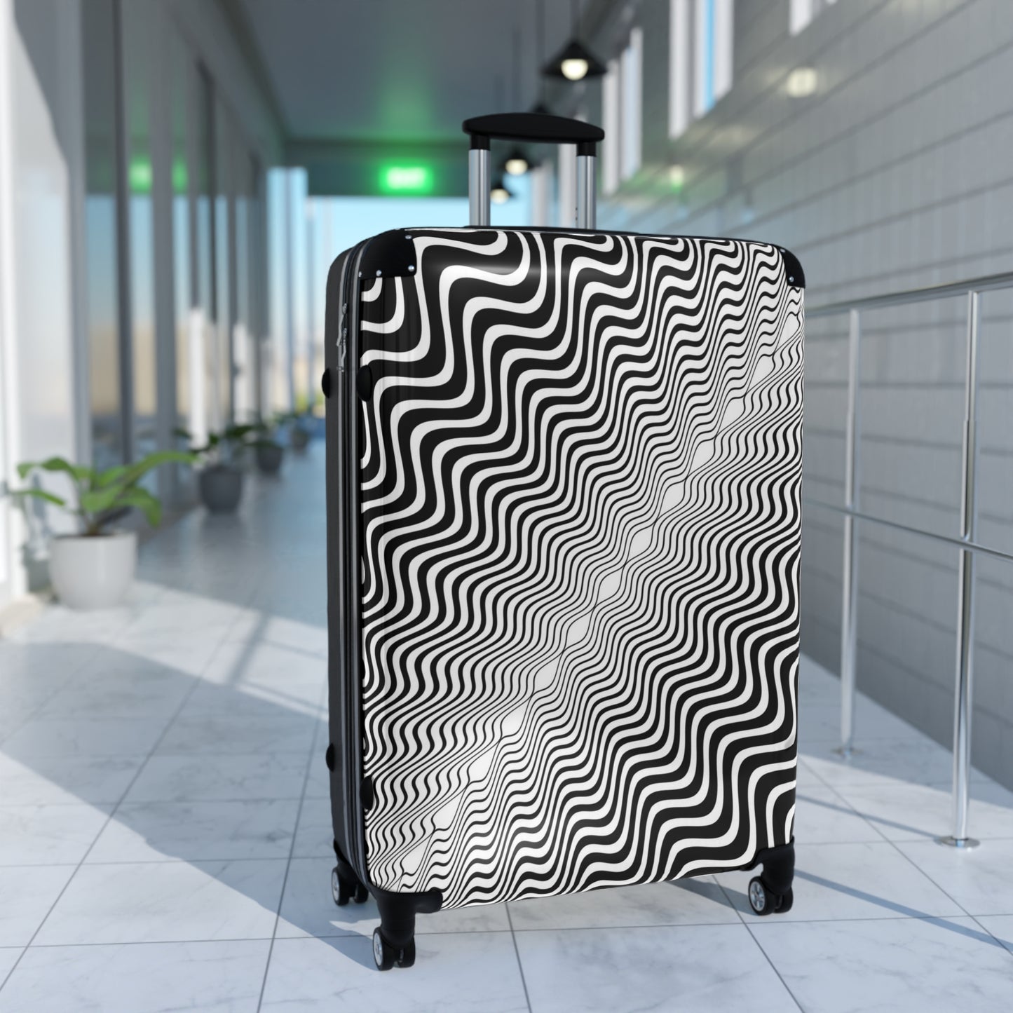 Suitcases, Sm, Med, Lrg, Waive 3D lines off-set