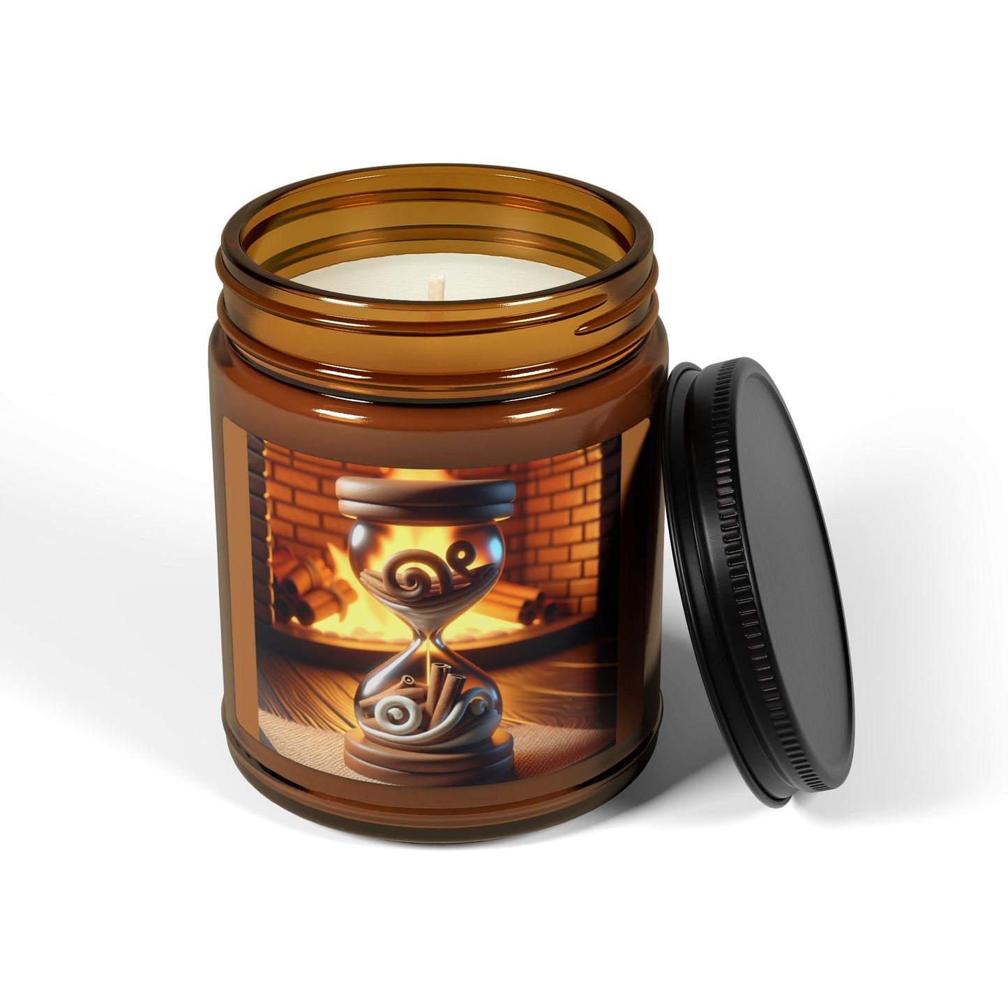 Cinnamon/ Vanilla, Scented Soy Candle (Multi-Size, Amber Jar)