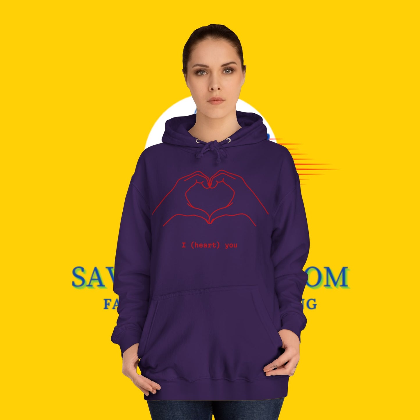 Unisex Heart College Hoodie