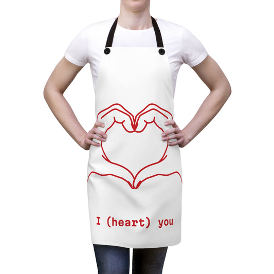 I Love You (White), Apron (AOP)