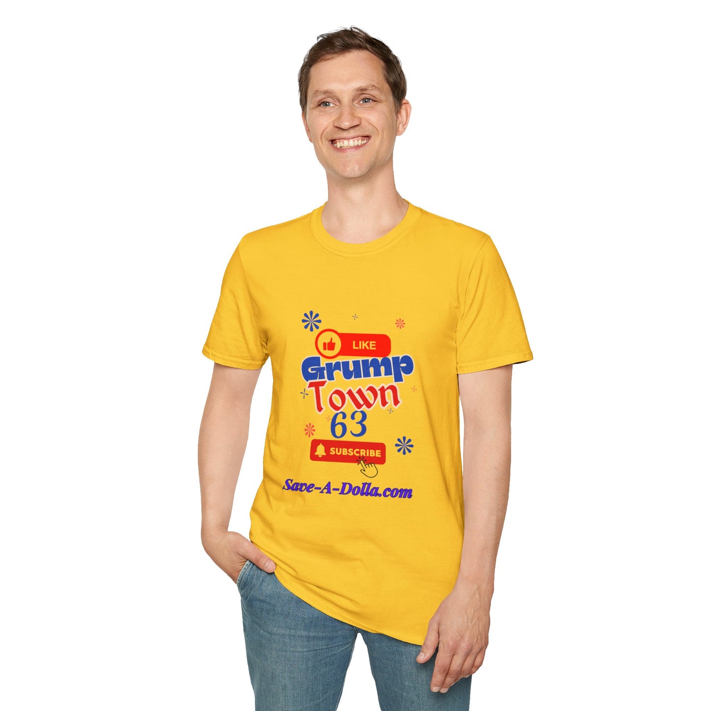 Funny Grump Town Unisex Softstyle T-Shirt - Perfect for Grumpy Friends & Gift Ideas