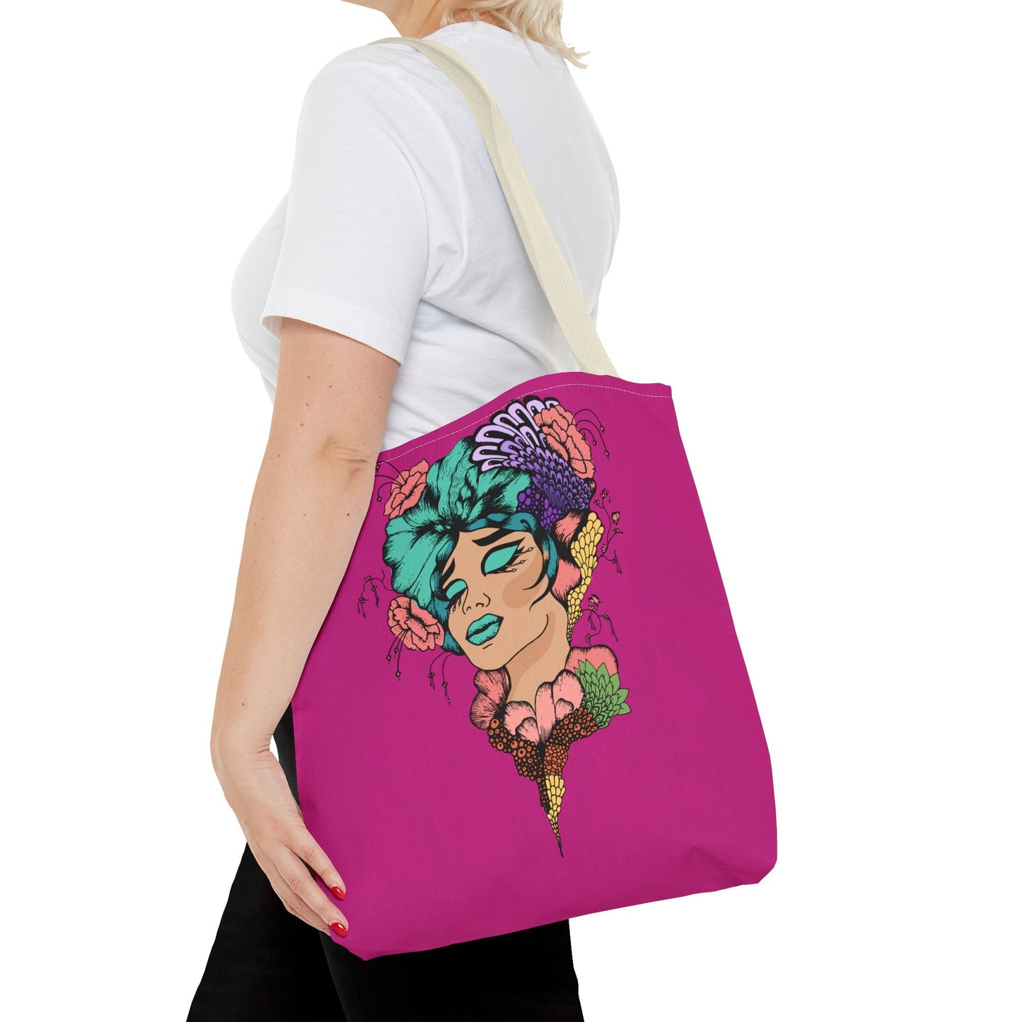 Fruitful Face, (Hot Pink)Tote Bag (AOP)