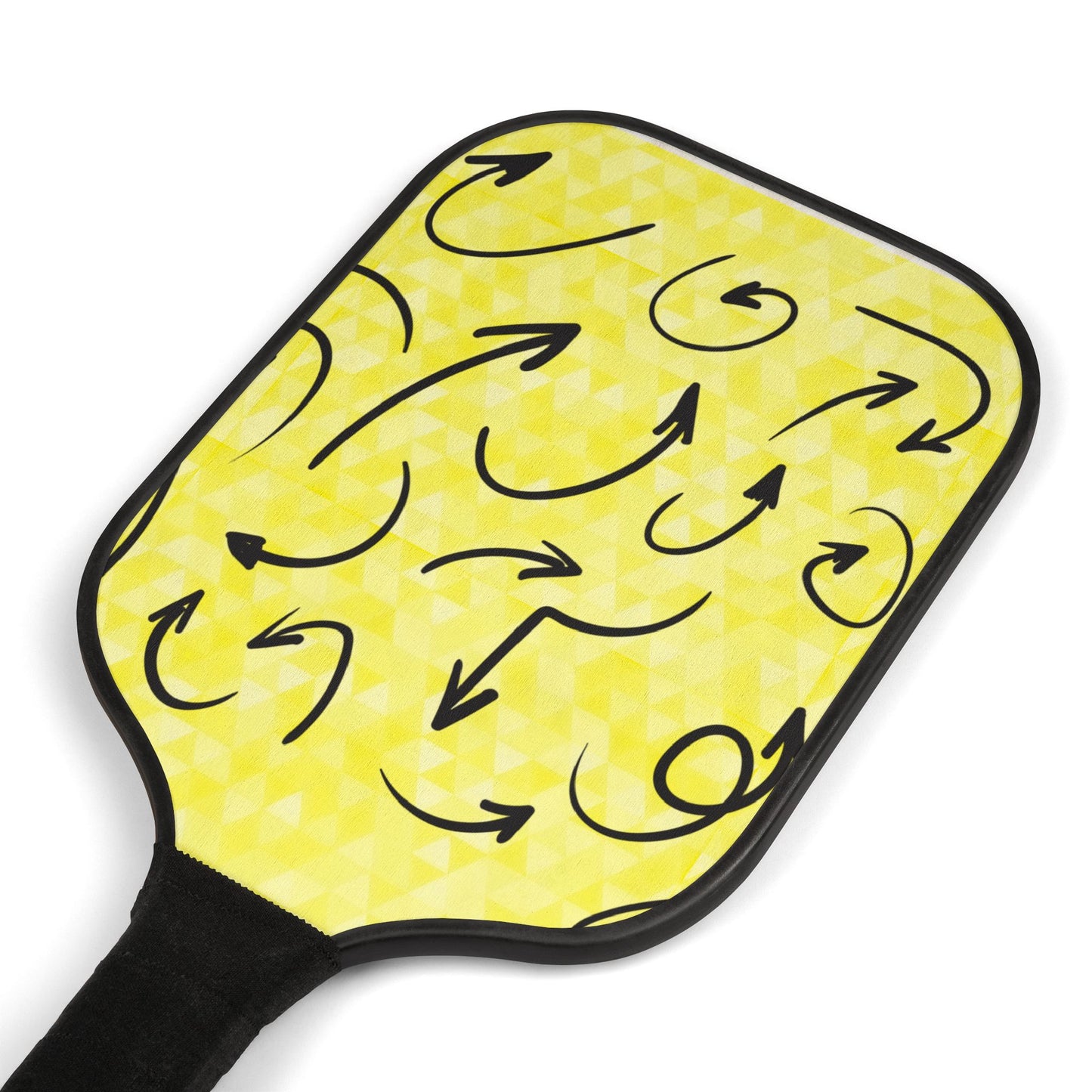 Pickleball Paddle Set – Yellow Swirl Design Kit (2 Paddles + 2 Balls)