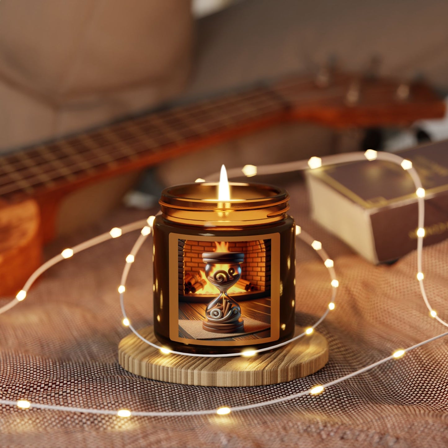 Cinnamon/ Vanilla, Scented Soy Candle (Multi-Size, Amber Jar)