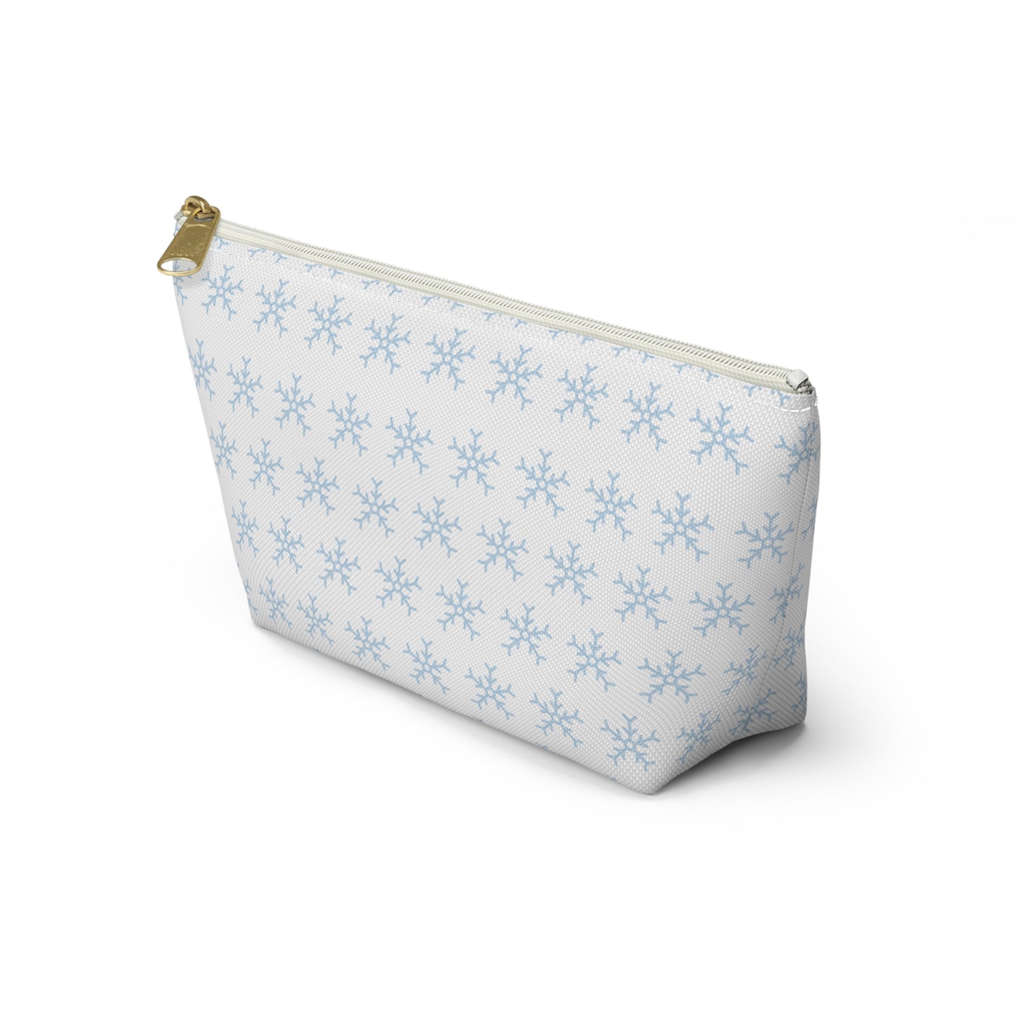 Make-up Accessory Pouch w T-bottom, Snowflakes Pattern. S/L