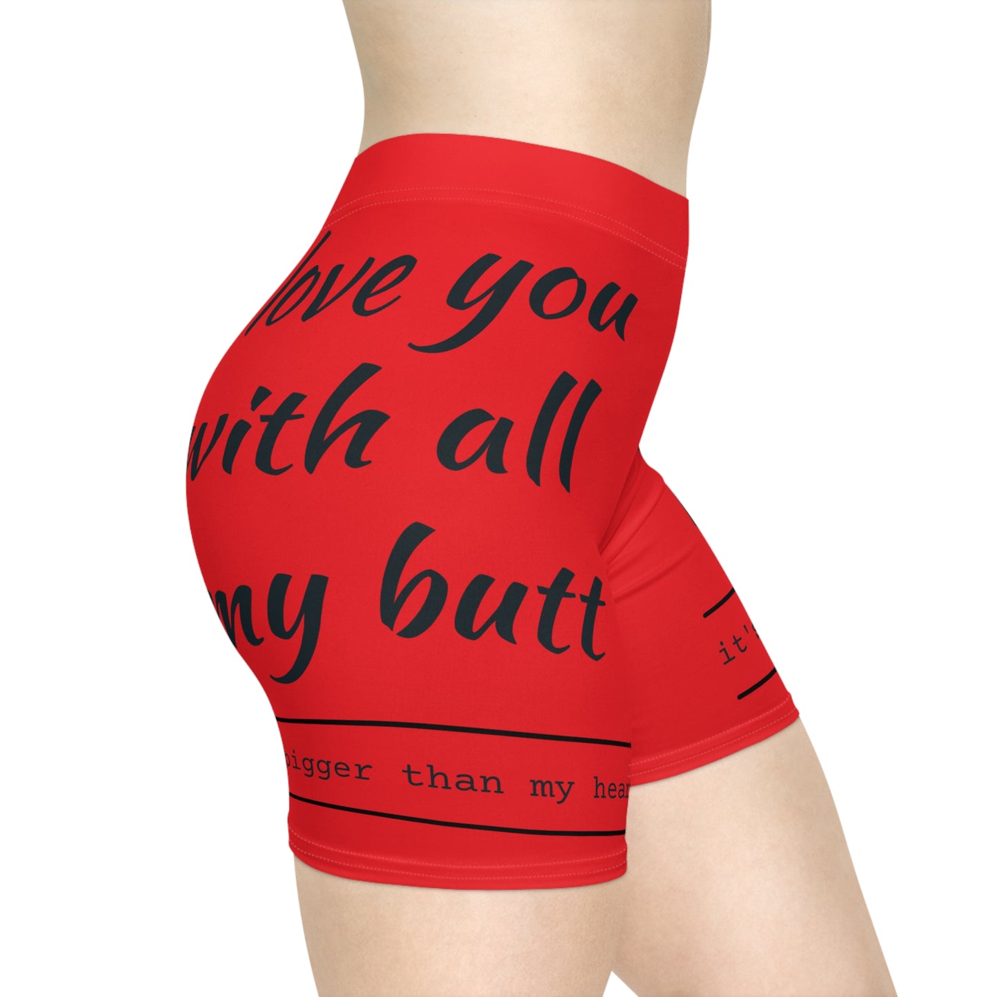 Copy of Funny Love/White Base, Women's Biker Shorts (AOP)