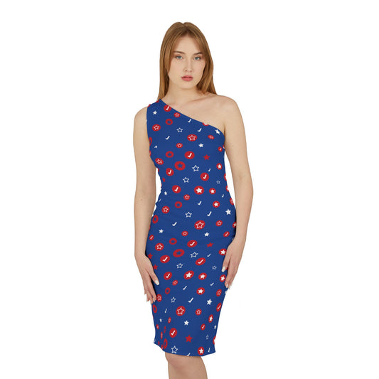 Copy of Sexy Printed, Shoulder Dress (AOP)