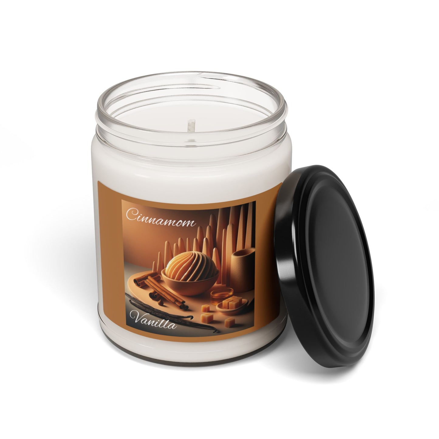 Cinnamon & Vanilla Scented Soy Candle, 9oz