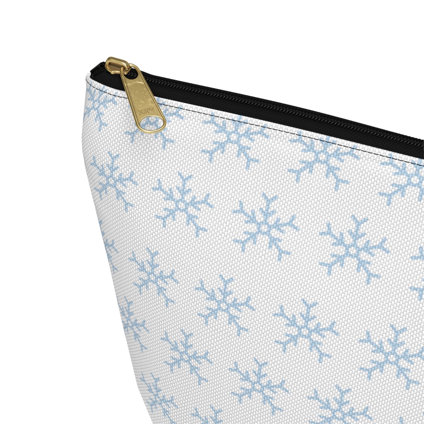 Make-up Accessory Pouch w T-bottom, Snowflakes Pattern. S/L