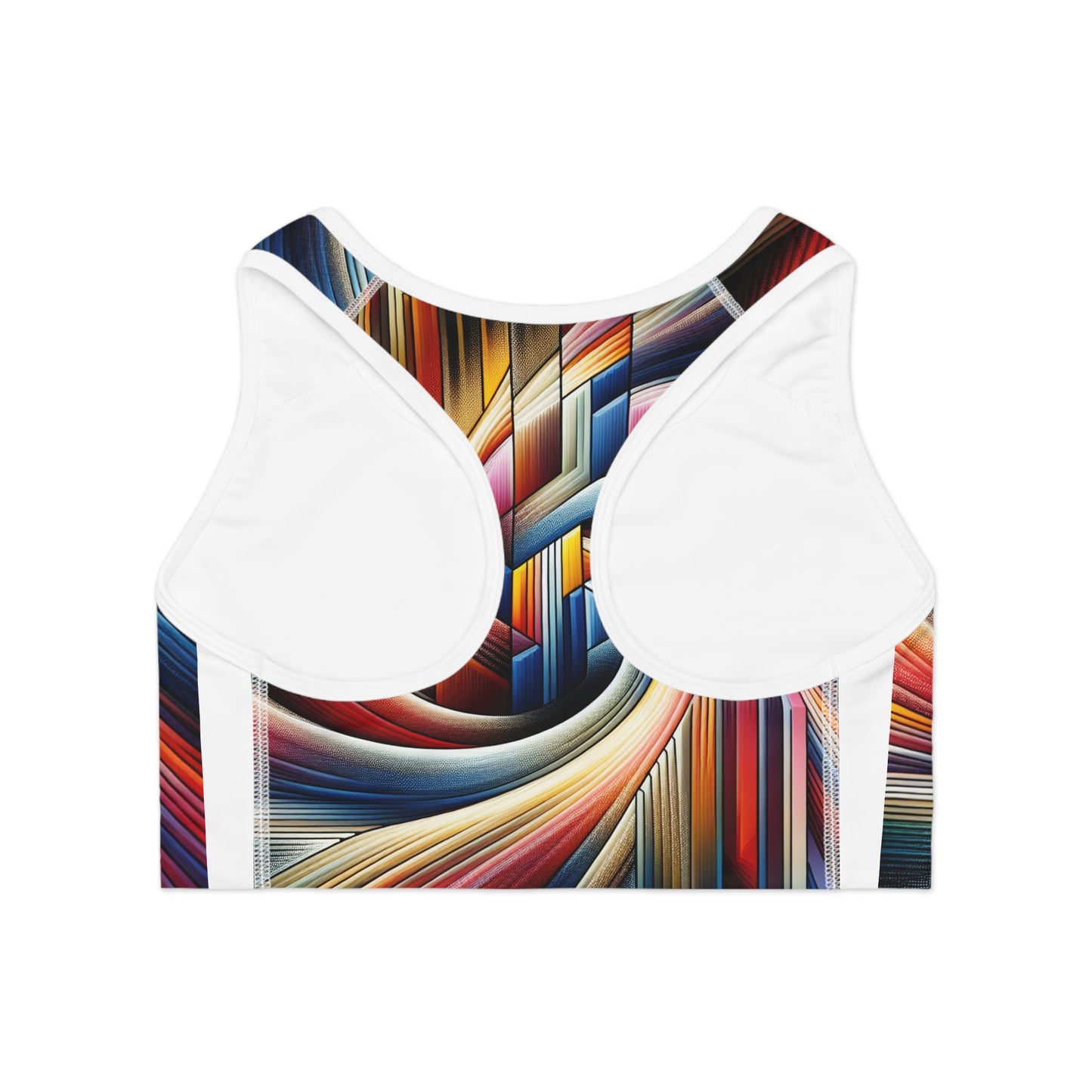 Sexy Colorful/ White Base, Sports Bra (AOP)