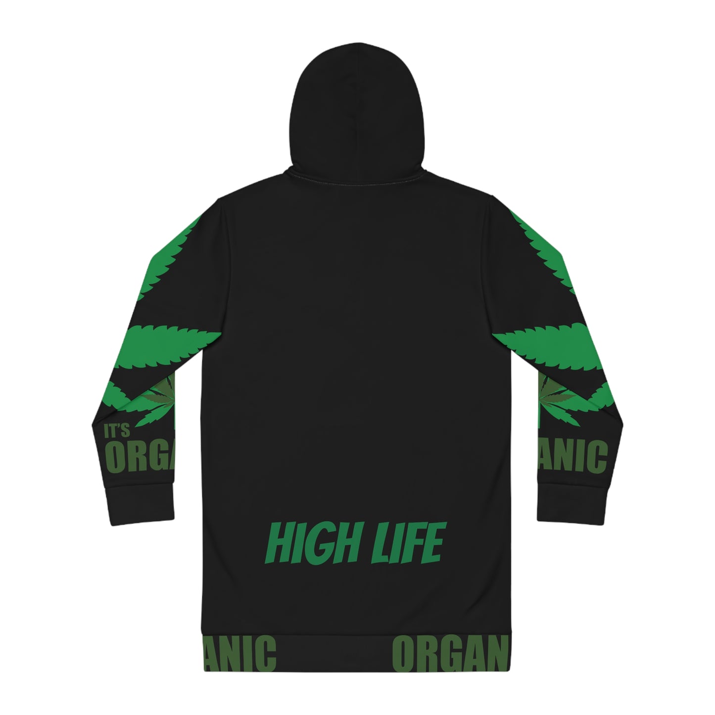 Organic Leaf with headlining, Women's Hoodie Dress (AOP)