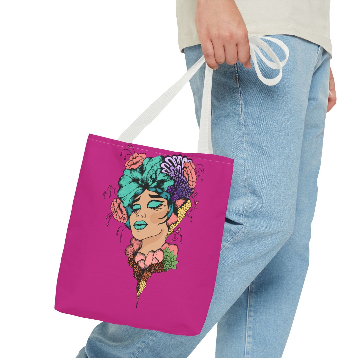 Fruitful Face, (Hot Pink)Tote Bag (AOP)