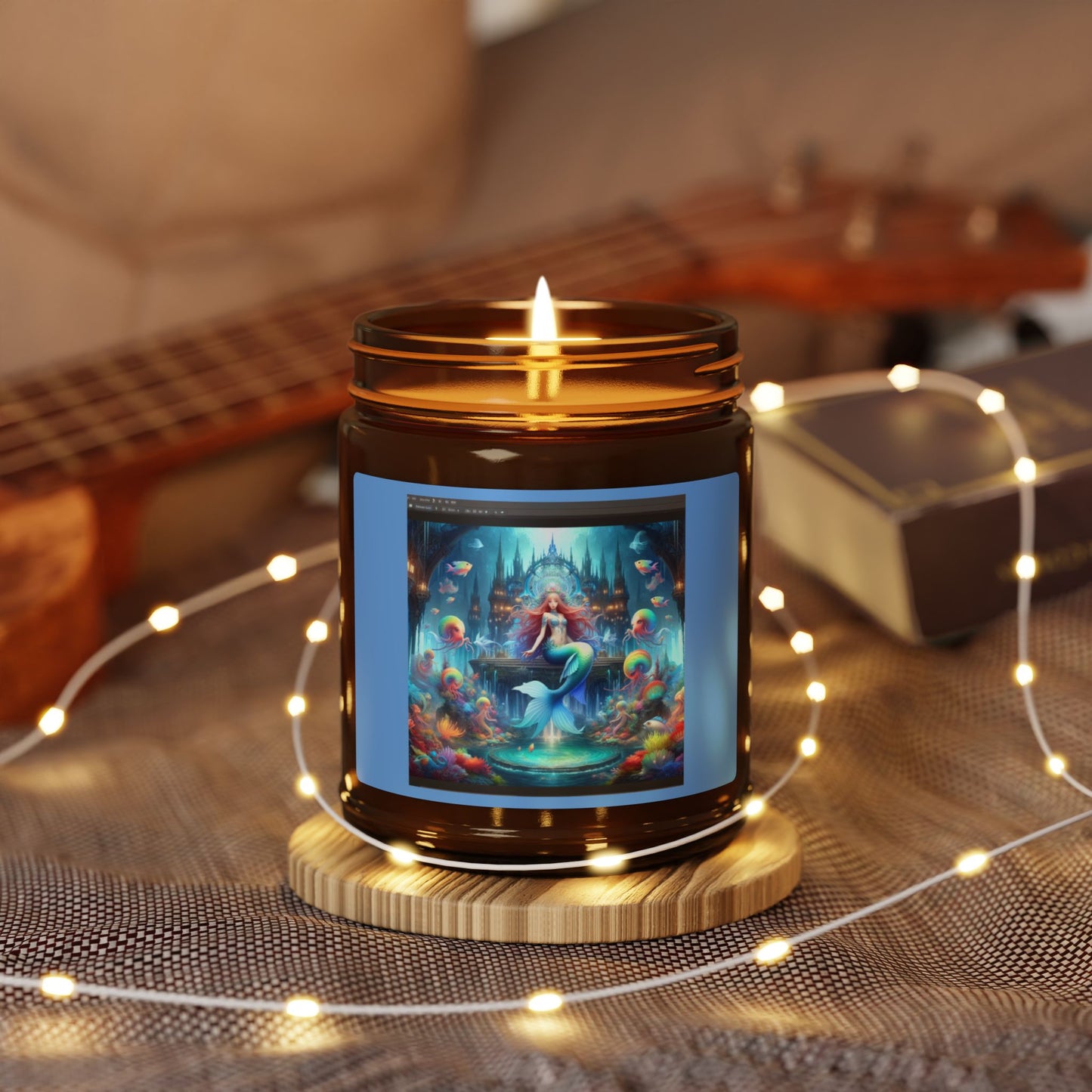 Atlantic Whisper, Scented Soy Candle (Multi-Size, Amber Jar)