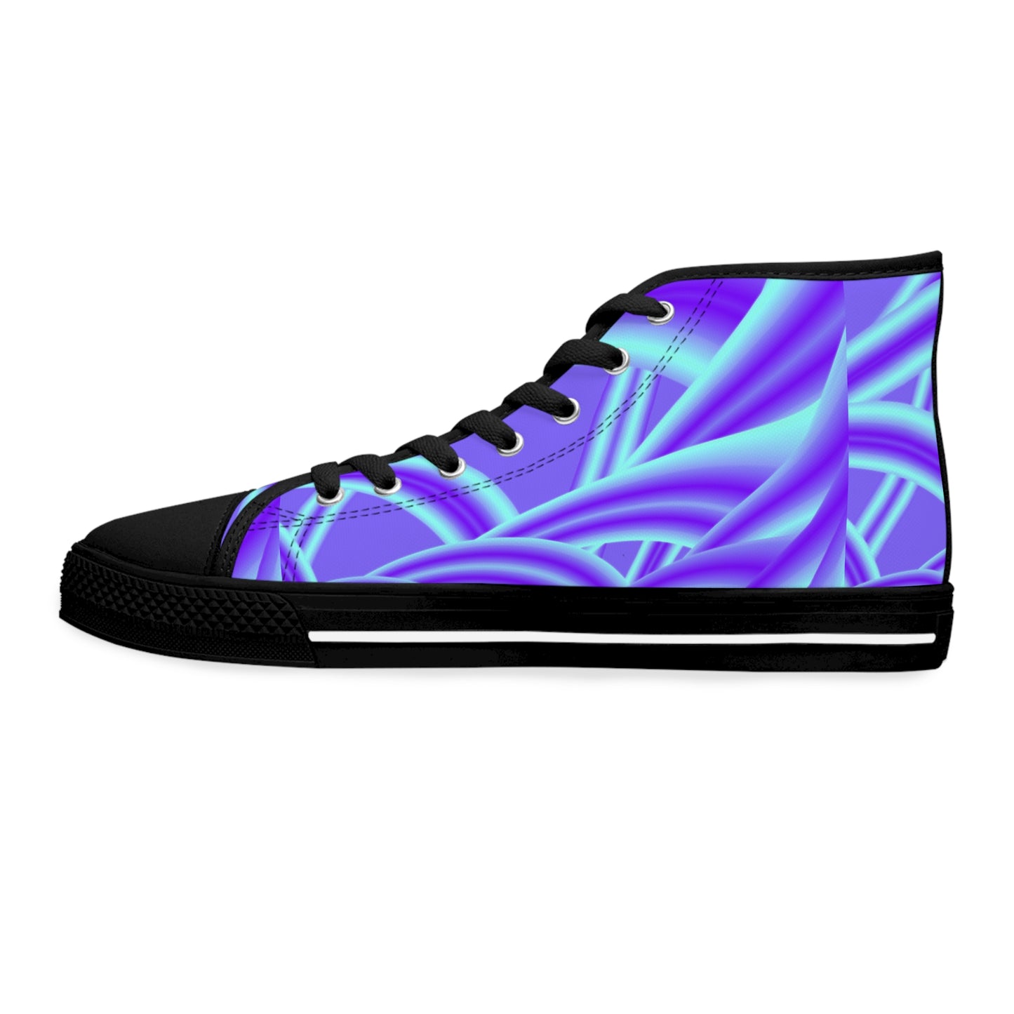 Tube lighting (Blue) print Design, Women's High Top Sneakers