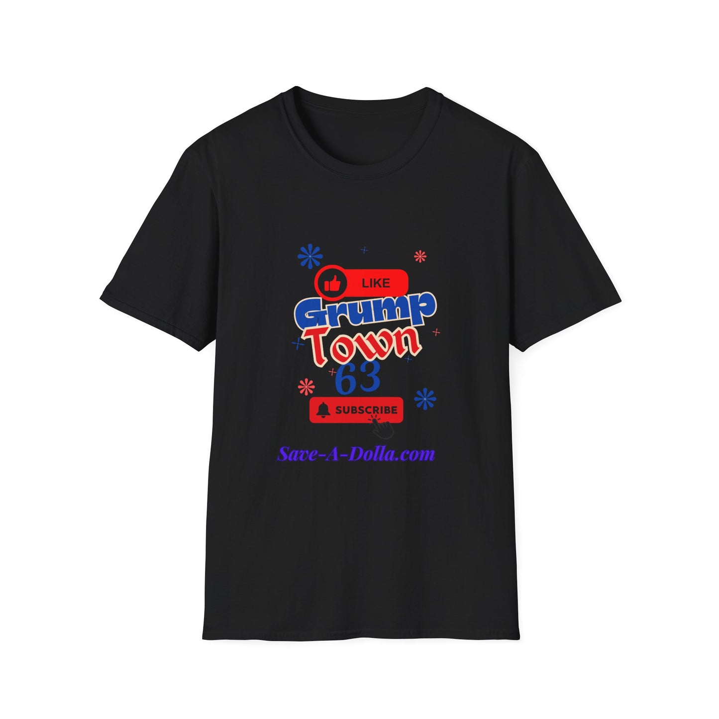 Funny Grump Town Unisex Softstyle T-Shirt - Perfect for Grumpy Friends & Gift Ideas