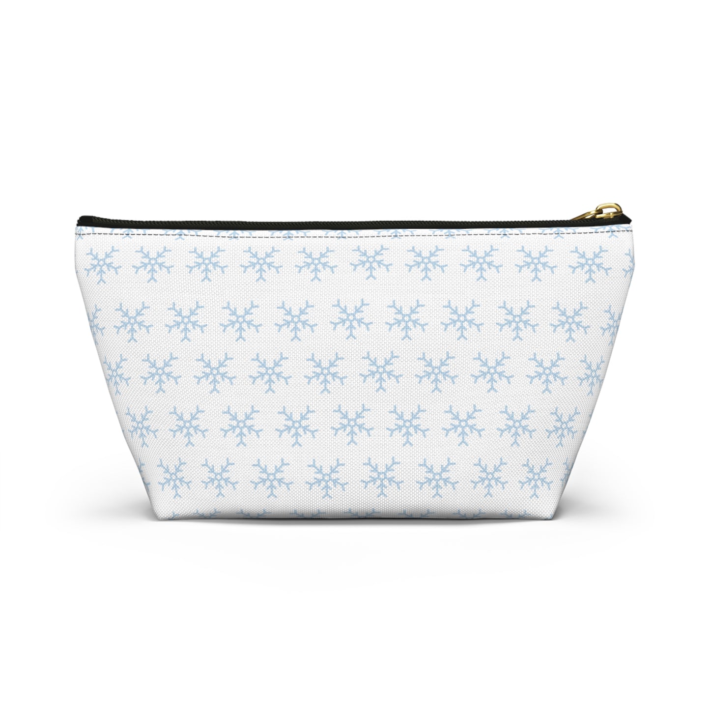 Make-up Accessory Pouch w T-bottom, Snowflakes Pattern. S/L