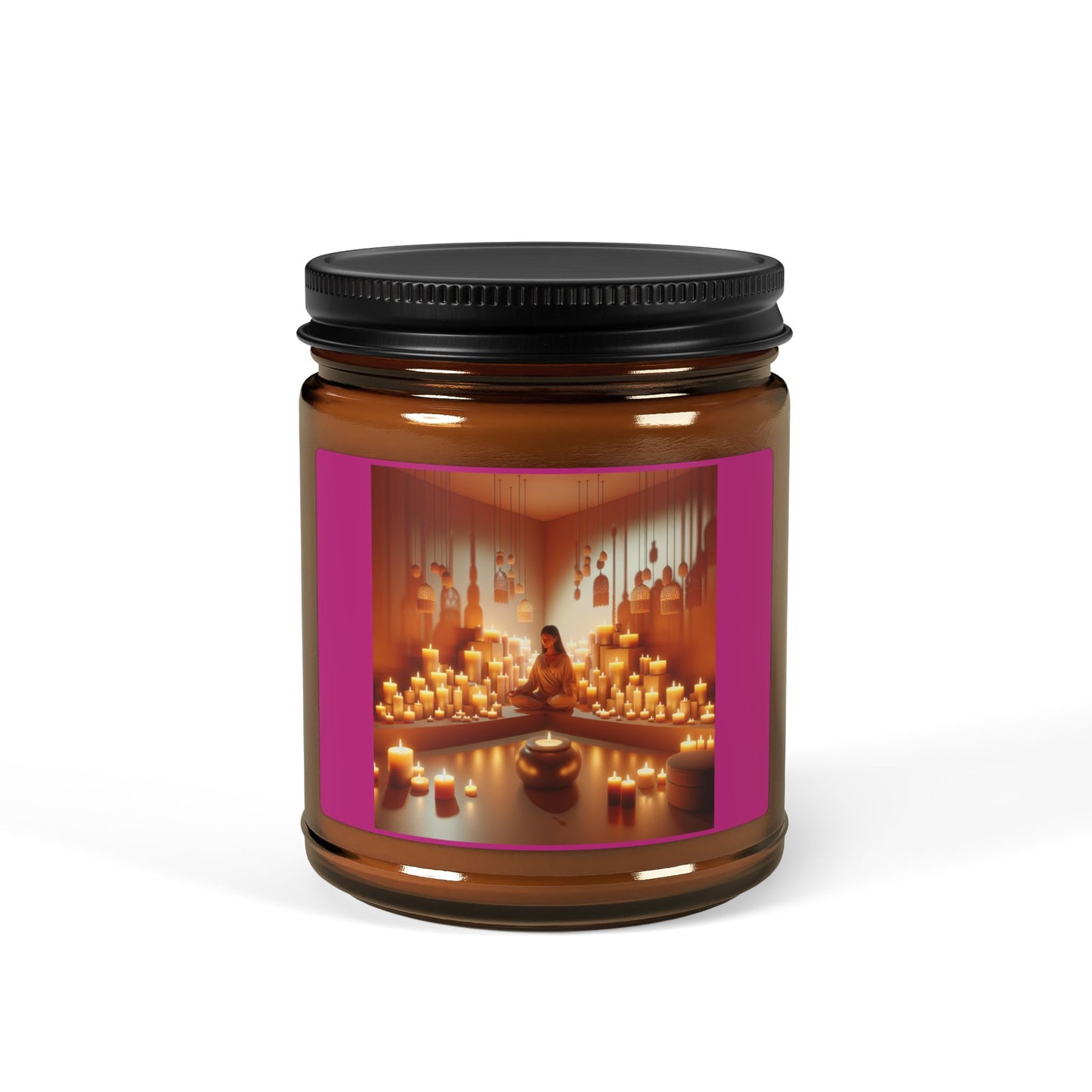 White Sage/Lavender, Scented Soy Candle (Multi-Size, Amber Jar)