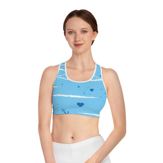 Sea Print, Sports Bra (AOP)