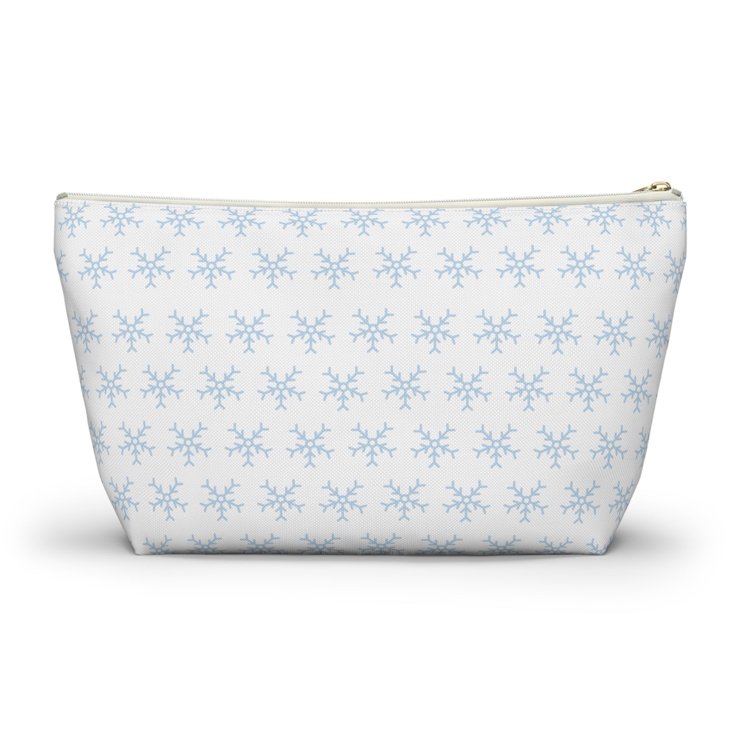 Make-up Accessory Pouch w T-bottom, Snowflakes Pattern. S/L