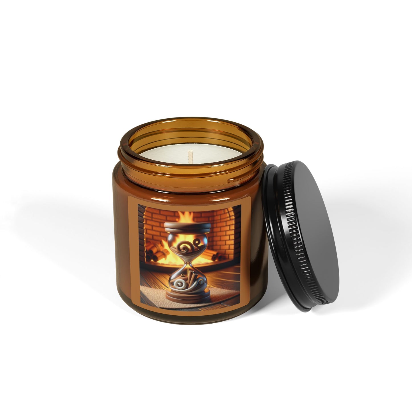 Cinnamon/ Vanilla, Scented Soy Candle (Multi-Size, Amber Jar)